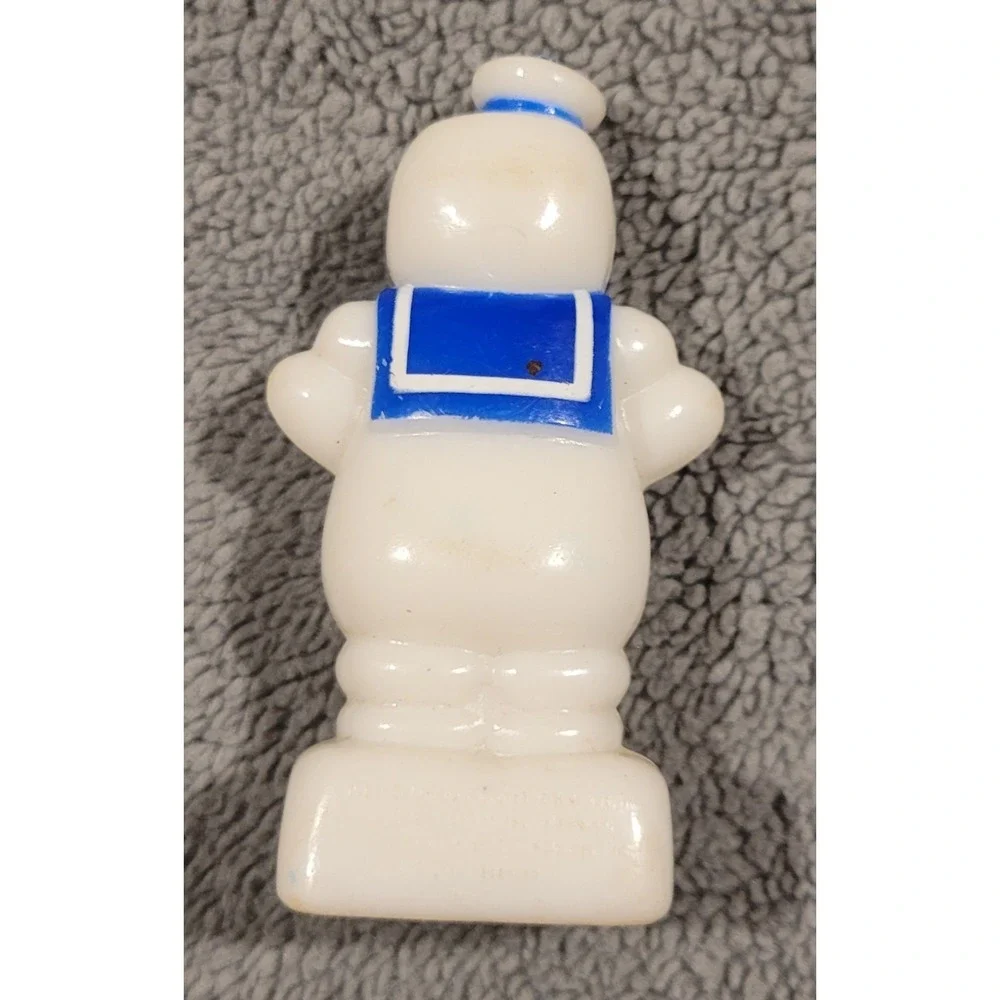 1987 Stay Puft Marshmallow Man Plastic Figure Pencil Sharpener White Blue Red